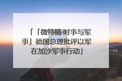 「微特稿·时事与军事」德国总理批评以军在加沙军事行动