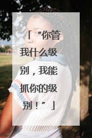 “你管我什么级别，我能抓你的级别！”
