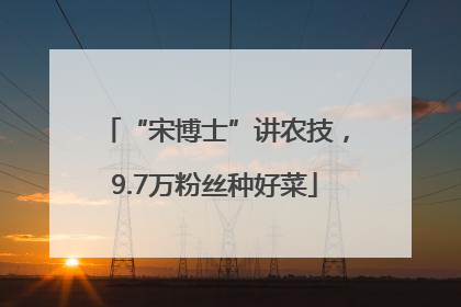 “宋博士”讲农技，9.7万粉丝种好菜