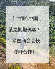 “拥抱中国，就是拥抱机遇！”多国商会会长呼吁合作
