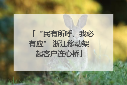 “民有所呼、我必有应” 浙江移动架起客户连心桥