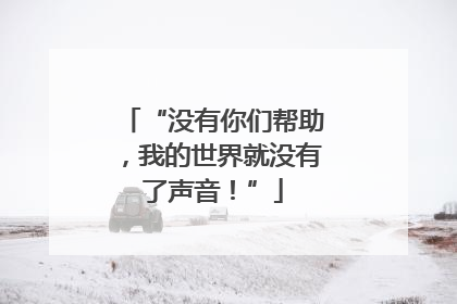 “没有你们帮助，我的世界就没有了声音！”