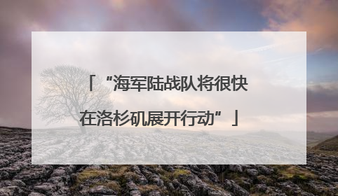 “海军陆战队将很快在洛杉矶展开行动”