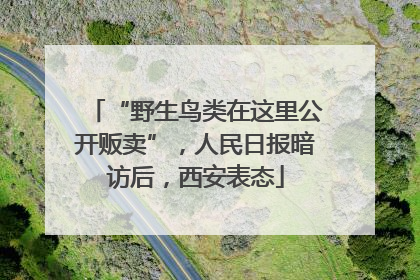 “野生鸟类在这里公开贩卖”，人民日报暗访后，西安表态