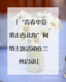 “青春华章·重走西北角”网络主题活动在兰州启动