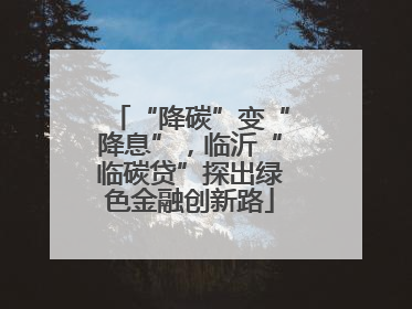 “降碳”变“降息”，临沂“临碳贷”探出绿色金融创新路
