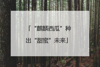 “麒麟西瓜”种出“甜蜜”未来