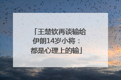 王楚钦再谈输给伊朗14岁小将：都是心理上的输