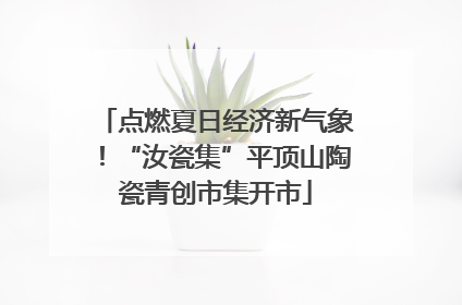 点燃夏日经济新气象！“汝瓷集”平顶山陶瓷青创市集开市