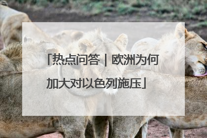 热点问答｜欧洲为何加大对以色列施压