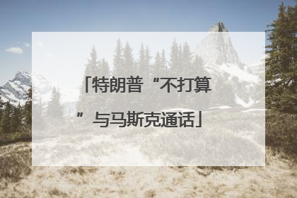特朗普“不打算”与马斯克通话