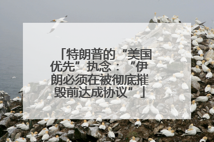 特朗普的“美国优先”执念：“伊朗必须在被彻底摧毁前达成协议”