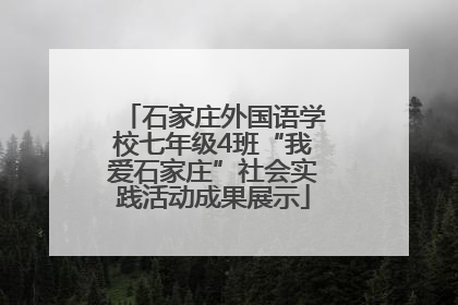 石家庄外国语学校七年级4班“我爱石家庄”社会实践活动成果展示