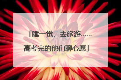 睡一觉、去旅游……高考完的他们聊心愿