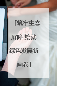 筑牢生态屏障 绘就绿色发展新画卷