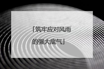 筑牢应对风雨的强大底气