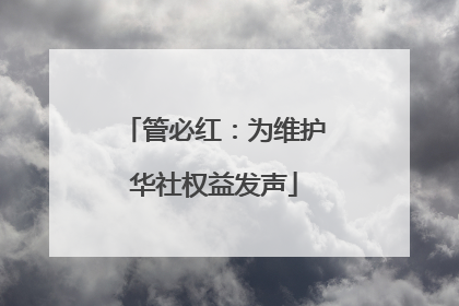 管必红：为维护华社权益发声