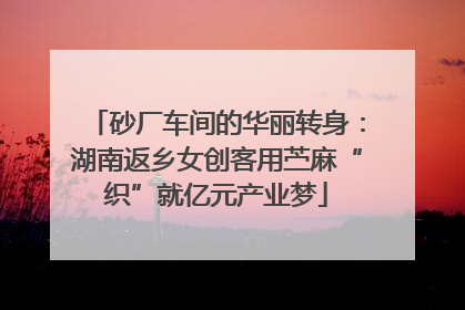 砂厂车间的华丽转身：湖南返乡女创客用苎麻“织”就亿元产业梦