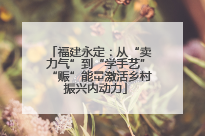 福建永定：从“卖力气”到“学手艺”“赈”能量激活乡村振兴内动力