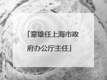 章雄任上海市政府办公厅主任