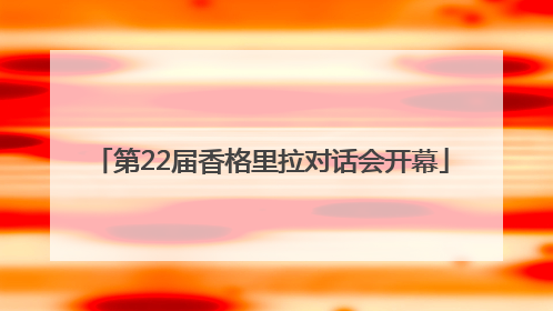 第22届香格里拉对话会开幕