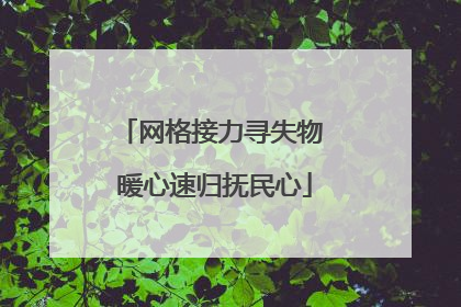 网格接力寻失物 暖心速归抚民心