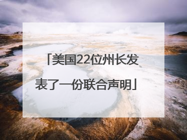 美国22位州长发表了一份联合声明