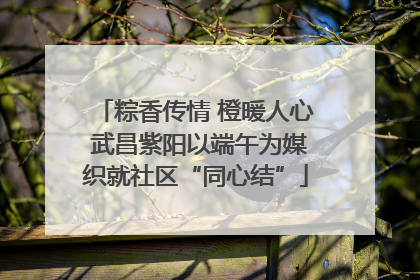 粽香传情 橙暖人心 武昌紫阳以端午为媒织就社区“同心结”