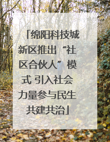 绵阳科技城新区推出“社区合伙人”模式 引入社会力量参与民生共建共治