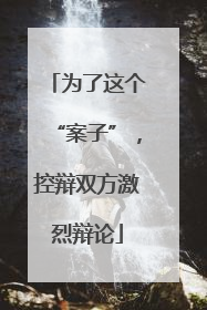 为了这个“案子”，控辩双方激烈辩论