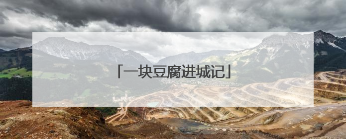 一块豆腐进城记