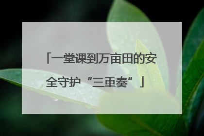 一堂课到万亩田的安全守护“三重奏”