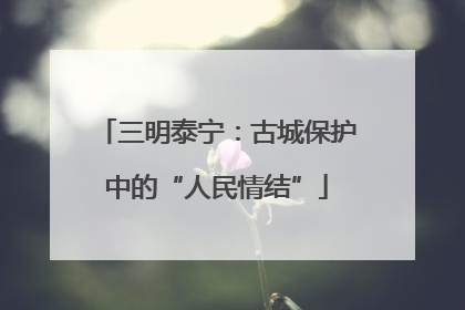 三明泰宁：古城保护中的“人民情结”