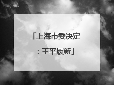 上海市委决定：王平履新
