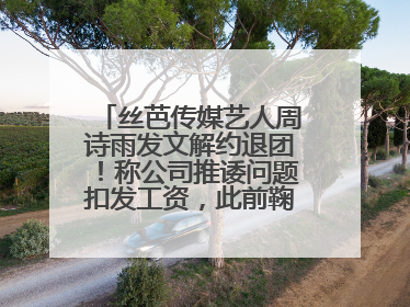 丝芭传媒艺人周诗雨发文解约退团！称公司推诿问题扣发工资，此前鞠婧祎、赵粤等多名艺人解约