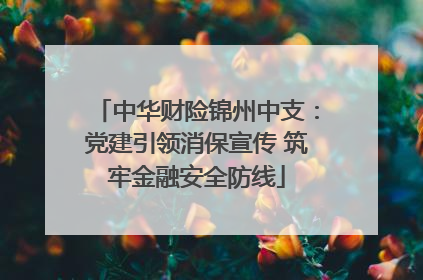 中华财险锦州中支：党建引领消保宣传 筑牢金融安全防线