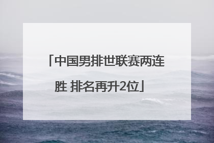中国男排世联赛两连胜 排名再升2位