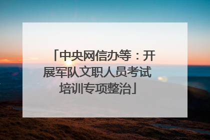 中央网信办等：开展军队文职人员考试培训专项整治