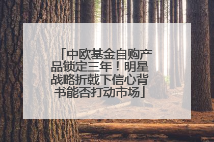 中欧基金自购产品锁定三年！明星战略折戟下信心背书能否打动市场