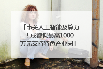 事关人工智能及算力！成都拟最高1000万元支持特色产业园