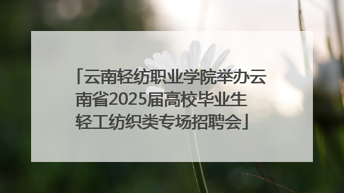 云南轻纺职业学院举办云南省2025届高校毕业生轻工纺织类专场招聘会