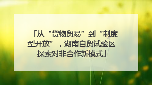 从“货物贸易”到“制度型开放”，湖南自贸试验区探索对非合作新模式