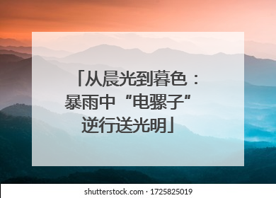 从晨光到暮色：暴雨中“电骡子”逆行送光明