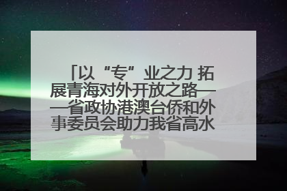 以“专”业之力 拓展青海对外开放之路——省政协港澳台侨和外事委员会助力我省高水平开放和高质量发展