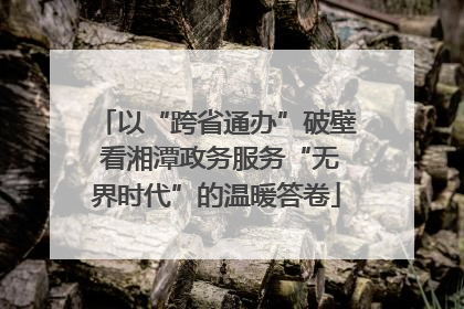 以“跨省通办”破壁 看湘潭政务服务“无界时代”的温暖答卷