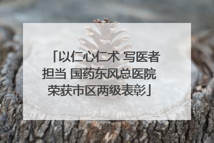以仁心仁术 写医者担当 国药东风总医院荣获市区两级表彰