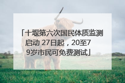 十堰第六次国民体质监测启动 27日起，20至79岁市民可免费测试