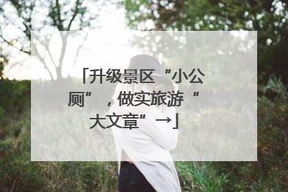 升级景区“小公厕”，做实旅游“大文章”→