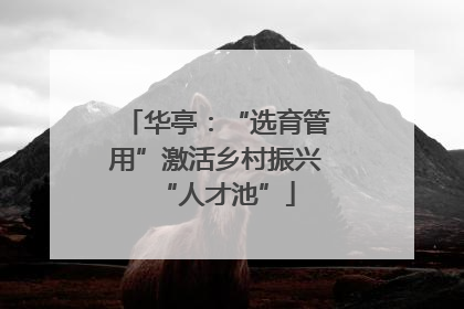 华亭：“选育管用”激活乡村振兴“人才池”