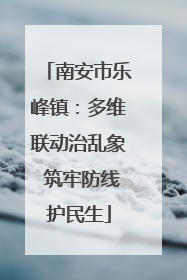 南安市乐峰镇：多维联动治乱象 筑牢防线护民生